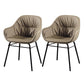 Modern Style Parsons Arm Chair Leather Upholstered Indoor Dining Chair Grey 2 Piece Set Clearhalo 'Dining Chairs' 'Dining Tables & Seating' 'dining_chair' 'furn' 'furn_dining_chair' 'Furniture' 'Kitchen & Dining Furniture' 6394369