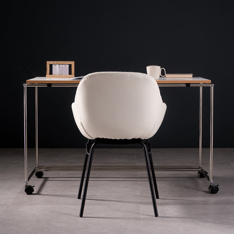 Modern Style Parsons Arm Chair Leather Upholstered Indoor Dining Chair Clearhalo 'Dining Chairs' 'Dining Tables & Seating' 'dining_chair' 'furn' 'furn_dining_chair' 'Furniture' 'Kitchen & Dining Furniture' 6394374