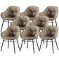 Modern Style Parsons Arm Chair Leather Upholstered Indoor Dining Chair Grey 8 Piece Set Clearhalo 'Dining Chairs' 'Dining Tables & Seating' 'dining_chair' 'furn' 'furn_dining_chair' 'Furniture' 'Kitchen & Dining Furniture' 6394375