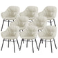 Modern Style Parsons Arm Chair Leather Upholstered Indoor Dining Chair White 8 Piece Set Clearhalo 'Dining Chairs' 'Dining Tables & Seating' 'dining_chair' 'furn' 'furn_dining_chair' 'Furniture' 'Kitchen & Dining Furniture' 6394381