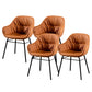 Modern Style Parsons Arm Chair Leather Upholstered Indoor Dining Chair Brown 4 Piece Set Clearhalo 'Dining Chairs' 'Dining Tables & Seating' 'dining_chair' 'furn' 'furn_dining_chair' 'Furniture' 'Kitchen & Dining Furniture' 6394388