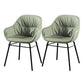 Modern Style Parsons Arm Chair Leather Upholstered Indoor Dining Chair Lake Green 2 Piece Set Clearhalo 'Dining Chairs' 'Dining Tables & Seating' 'dining_chair' 'furn' 'furn_dining_chair' 'Furniture' 'Kitchen & Dining Furniture' 6394392
