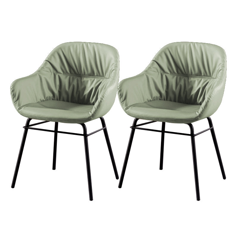 Modern Style Parsons Arm Chair Leather Upholstered Indoor Dining Chair Lake Green 2 Piece Set Clearhalo 'Dining Chairs' 'Dining Tables & Seating' 'dining_chair' 'furn' 'furn_dining_chair' 'Furniture' 'Kitchen & Dining Furniture' 6394392