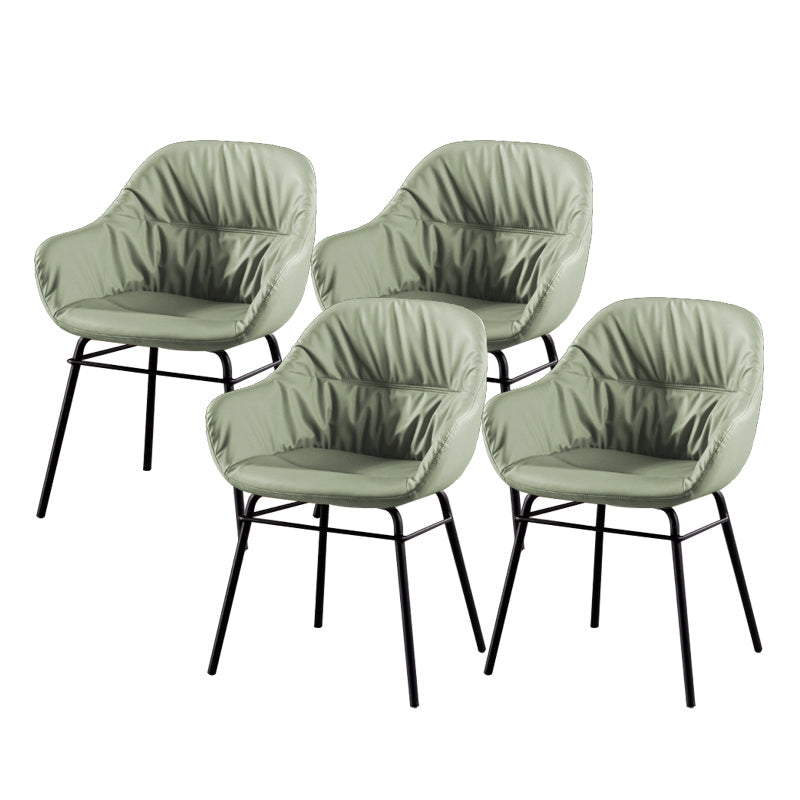 Modern Style Parsons Arm Chair Leather Upholstered Indoor Dining Chair Lake Green 4 Piece Set Clearhalo 'Dining Chairs' 'Dining Tables & Seating' 'dining_chair' 'furn' 'furn_dining_chair' 'Furniture' 'Kitchen & Dining Furniture' 6394393