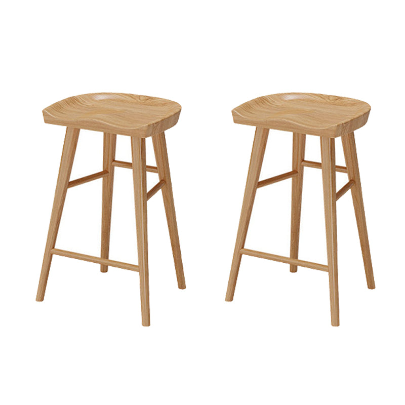 Solid Wood Counter Stool Industrial Backless Bar Stool with Footrest 2 Piece Set Clearhalo 'Bar Furniture' 'Bar Stools' 'bar_stools' 'furn' 'furn_bar_stools' 'Furniture' 'Kitchen & Dining Furniture' 6394662