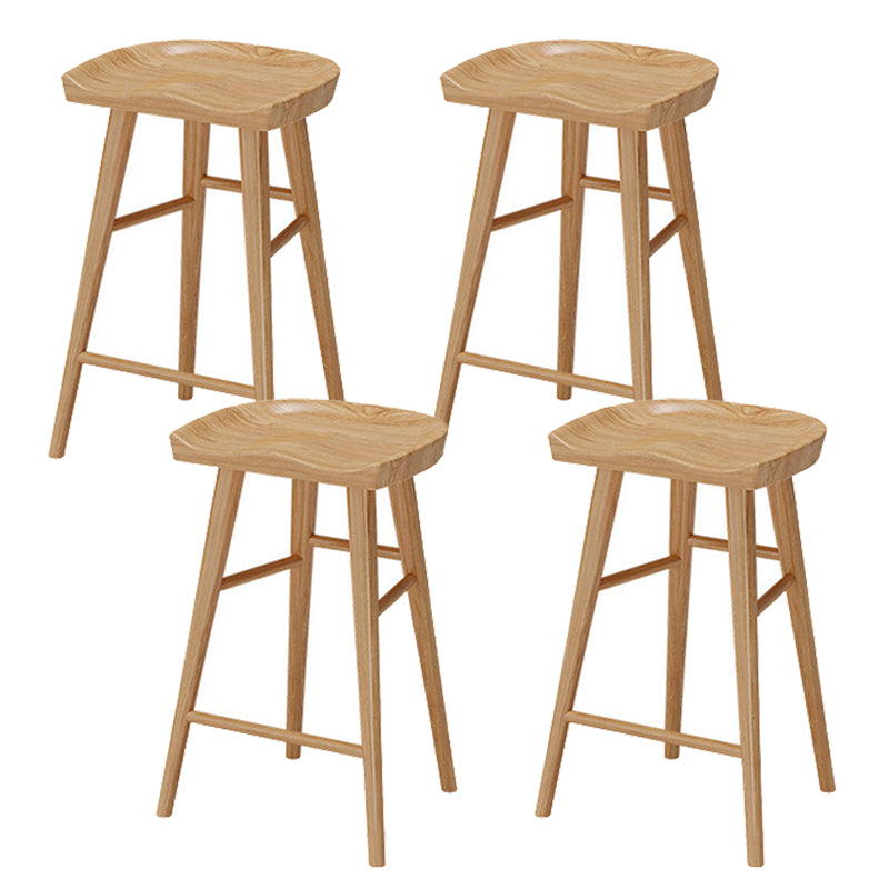 Solid Wood Counter Stool Industrial Backless Bar Stool with Footrest 4 Piece Set Clearhalo 'Bar Furniture' 'Bar Stools' 'bar_stools' 'furn' 'furn_bar_stools' 'Furniture' 'Kitchen & Dining Furniture' 6394664