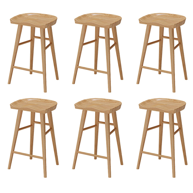 Solid Wood Counter Stool Industrial Backless Bar Stool with Footrest 6 Piece Set Clearhalo 'Bar Furniture' 'Bar Stools' 'bar_stools' 'furn' 'furn_bar_stools' 'Furniture' 'Kitchen & Dining Furniture' 6394666