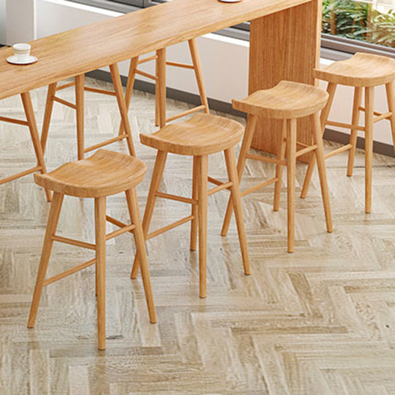 Solid Wood Counter Stool Industrial Backless Bar Stool with Footrest Clearhalo 'Bar Furniture' 'Bar Stools' 'bar_stools' 'furn' 'furn_bar_stools' 'Furniture' 'Kitchen & Dining Furniture' 6394670