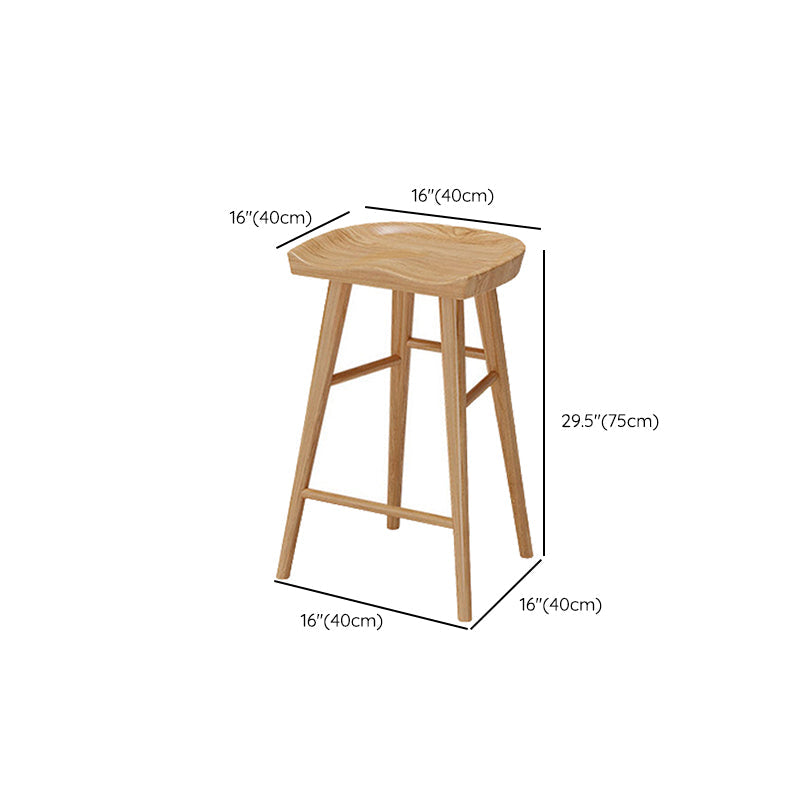 Solid Wood Counter Stool Industrial Backless Bar Stool with Footrest Clearhalo 'Bar Furniture' 'Bar Stools' 'bar_stools' 'furn' 'furn_bar_stools' 'Furniture' 'Kitchen & Dining Furniture' 6394671