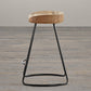 Contemporary Style Counter Stool Solid Wood Saddle Seat Bar Stool with Metal Base Clearhalo 'Bar Furniture' 'Bar Stools' 'bar_stools' 'furn' 'furn_bar_stools' 'Furniture' 'Kitchen & Dining Furniture' 6394675
