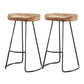 Contemporary Style Counter Stool Solid Wood Saddle Seat Bar Stool with Metal Base 2 Piece Set Clearhalo 'Bar Furniture' 'Bar Stools' 'bar_stools' 'furn' 'furn_bar_stools' 'Furniture' 'Kitchen & Dining Furniture' 6394678
