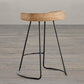 Contemporary Style Counter Stool Solid Wood Saddle Seat Bar Stool with Metal Base Clearhalo 'Bar Furniture' 'Bar Stools' 'bar_stools' 'furn' 'furn_bar_stools' 'Furniture' 'Kitchen & Dining Furniture' 6394681