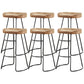 Contemporary Style Counter Stool Solid Wood Saddle Seat Bar Stool with Metal Base 6 Piece Set Clearhalo 'Bar Furniture' 'Bar Stools' 'bar_stools' 'furn' 'furn_bar_stools' 'Furniture' 'Kitchen & Dining Furniture' 6394682