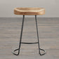 Contemporary Style Counter Stool Solid Wood Saddle Seat Bar Stool with Metal Base Clearhalo 'Bar Furniture' 'Bar Stools' 'bar_stools' 'furn' 'furn_bar_stools' 'Furniture' 'Kitchen & Dining Furniture' 6394683