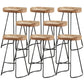 Contemporary Style Counter Stool Solid Wood Saddle Seat Bar Stool with Metal Base 8 Piece Set Clearhalo 'Bar Furniture' 'Bar Stools' 'bar_stools' 'furn' 'furn_bar_stools' 'Furniture' 'Kitchen & Dining Furniture' 6394684