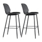 Modern Faux Leather Counter Stool Low Back Indoor Stool with Black Frame Black 2 Piece Set Clearhalo 'Bar Furniture' 'Bar Stools' 'bar_stools' 'furn' 'furn_bar_stools' 'Furniture' 'Kitchen & Dining Furniture' 6394689