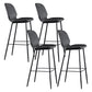 Modern Faux Leather Counter Stool Low Back Indoor Stool with Black Frame Black 4 Piece Set Clearhalo 'Bar Furniture' 'Bar Stools' 'bar_stools' 'furn' 'furn_bar_stools' 'Furniture' 'Kitchen & Dining Furniture' 6394692