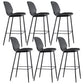 Modern Faux Leather Counter Stool Low Back Indoor Stool with Black Frame Black 6 Piece Set Clearhalo 'Bar Furniture' 'Bar Stools' 'bar_stools' 'furn' 'furn_bar_stools' 'Furniture' 'Kitchen & Dining Furniture' 6394694