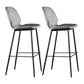 Modern Faux Leather Counter Stool Low Back Indoor Stool with Black Frame Grey 2 Piece Set Clearhalo 'Bar Furniture' 'Bar Stools' 'bar_stools' 'furn' 'furn_bar_stools' 'Furniture' 'Kitchen & Dining Furniture' 6394699