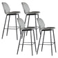 Modern Faux Leather Counter Stool Low Back Indoor Stool with Black Frame Grey 4 Piece Set Clearhalo 'Bar Furniture' 'Bar Stools' 'bar_stools' 'furn' 'furn_bar_stools' 'Furniture' 'Kitchen & Dining Furniture' 6394702