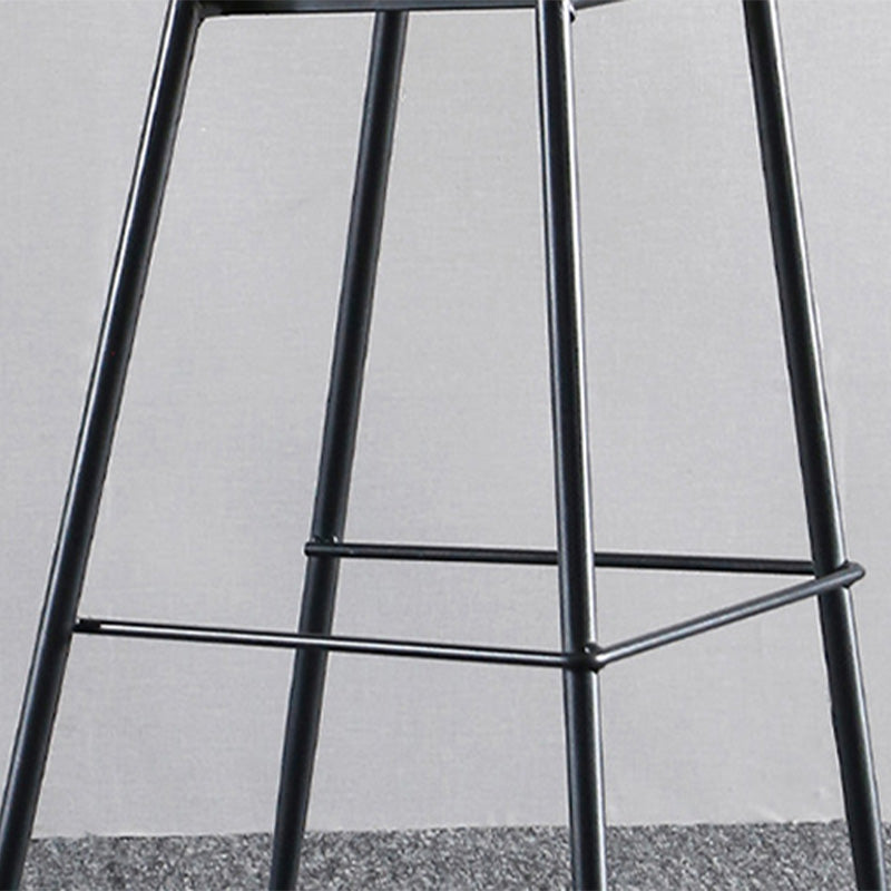 Modern Faux Leather Counter Stool Low Back Indoor Stool with Black Frame Clearhalo 'Bar Furniture' 'Bar Stools' 'bar_stools' 'furn' 'furn_bar_stools' 'Furniture' 'Kitchen & Dining Furniture' 6394703