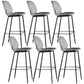 Modern Faux Leather Counter Stool Low Back Indoor Stool with Black Frame Grey 6 Piece Set Clearhalo 'Bar Furniture' 'Bar Stools' 'bar_stools' 'furn' 'furn_bar_stools' 'Furniture' 'Kitchen & Dining Furniture' 6394704