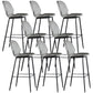 Modern Faux Leather Counter Stool Low Back Indoor Stool with Black Frame Grey 8 Piece Set Clearhalo 'Bar Furniture' 'Bar Stools' 'bar_stools' 'furn' 'furn_bar_stools' 'Furniture' 'Kitchen & Dining Furniture' 6394705