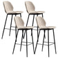 Modern Faux Leather Counter Stool Low Back Indoor Stool with Black Frame Light Gray 4 Piece Set Clearhalo 'Bar Furniture' 'Bar Stools' 'bar_stools' 'furn' 'furn_bar_stools' 'Furniture' 'Kitchen & Dining Furniture' 6394710