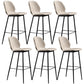 Modern Faux Leather Counter Stool Low Back Indoor Stool with Black Frame Light Gray 6 Piece Set Clearhalo 'Bar Furniture' 'Bar Stools' 'bar_stools' 'furn' 'furn_bar_stools' 'Furniture' 'Kitchen & Dining Furniture' 6394711