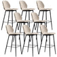 Modern Faux Leather Counter Stool Low Back Indoor Stool with Black Frame Light Gray 8 Piece Set Clearhalo 'Bar Furniture' 'Bar Stools' 'bar_stools' 'furn' 'furn_bar_stools' 'Furniture' 'Kitchen & Dining Furniture' 6394712