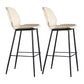 Modern Faux Leather Counter Stool Low Back Indoor Stool with Black Frame White 2 Piece Set Clearhalo 'Bar Furniture' 'Bar Stools' 'bar_stools' 'furn' 'furn_bar_stools' 'Furniture' 'Kitchen & Dining Furniture' 6394714