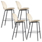 Modern Faux Leather Counter Stool Low Back Indoor Stool with Black Frame White 4 Piece Set Clearhalo 'Bar Furniture' 'Bar Stools' 'bar_stools' 'furn' 'furn_bar_stools' 'Furniture' 'Kitchen & Dining Furniture' 6394715