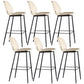 Modern Faux Leather Counter Stool Low Back Indoor Stool with Black Frame White 6 Piece Set Clearhalo 'Bar Furniture' 'Bar Stools' 'bar_stools' 'furn' 'furn_bar_stools' 'Furniture' 'Kitchen & Dining Furniture' 6394716