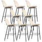 Modern Faux Leather Counter Stool Low Back Indoor Stool with Black Frame White 8 Piece Set Clearhalo 'Bar Furniture' 'Bar Stools' 'bar_stools' 'furn' 'furn_bar_stools' 'Furniture' 'Kitchen & Dining Furniture' 6394717