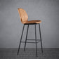 Modern Faux Leather Counter Stool Low Back Indoor Stool with Black Frame Brown 1 Piece Clearhalo 'Bar Furniture' 'Bar Stools' 'bar_stools' 'furn' 'furn_bar_stools' 'Furniture' 'Kitchen & Dining Furniture' 6394718