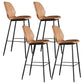Modern Faux Leather Counter Stool Low Back Indoor Stool with Black Frame Brown 4 Piece Set Clearhalo 'Bar Furniture' 'Bar Stools' 'bar_stools' 'furn' 'furn_bar_stools' 'Furniture' 'Kitchen & Dining Furniture' 6394720