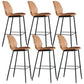 Modern Faux Leather Counter Stool Low Back Indoor Stool with Black Frame Brown 6 Piece Set Clearhalo 'Bar Furniture' 'Bar Stools' 'bar_stools' 'furn' 'furn_bar_stools' 'Furniture' 'Kitchen & Dining Furniture' 6394721