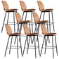 Modern Faux Leather Counter Stool Low Back Indoor Stool with Black Frame Brown 8 Piece Set Clearhalo 'Bar Furniture' 'Bar Stools' 'bar_stools' 'furn' 'furn_bar_stools' 'Furniture' 'Kitchen & Dining Furniture' 6394722