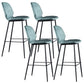 Modern Faux Leather Counter Stool Low Back Indoor Stool with Black Frame Blue 4 Piece Set Clearhalo 'Bar Furniture' 'Bar Stools' 'bar_stools' 'furn' 'furn_bar_stools' 'Furniture' 'Kitchen & Dining Furniture' 6394725