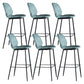 Modern Faux Leather Counter Stool Low Back Indoor Stool with Black Frame Blue 6 Piece Set Clearhalo 'Bar Furniture' 'Bar Stools' 'bar_stools' 'furn' 'furn_bar_stools' 'Furniture' 'Kitchen & Dining Furniture' 6394726