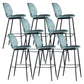Modern Faux Leather Counter Stool Low Back Indoor Stool with Black Frame Blue 8 Piece Set Clearhalo 'Bar Furniture' 'Bar Stools' 'bar_stools' 'furn' 'furn_bar_stools' 'Furniture' 'Kitchen & Dining Furniture' 6394727
