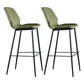 Modern Faux Leather Counter Stool Low Back Indoor Stool with Black Frame Green 2 Piece Set Clearhalo 'Bar Furniture' 'Bar Stools' 'bar_stools' 'furn' 'furn_bar_stools' 'Furniture' 'Kitchen & Dining Furniture' 6394729