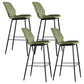 Modern Faux Leather Counter Stool Low Back Indoor Stool with Black Frame Green 4 Piece Set Clearhalo 'Bar Furniture' 'Bar Stools' 'bar_stools' 'furn' 'furn_bar_stools' 'Furniture' 'Kitchen & Dining Furniture' 6394730