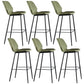 Modern Faux Leather Counter Stool Low Back Indoor Stool with Black Frame Green 6 Piece Set Clearhalo 'Bar Furniture' 'Bar Stools' 'bar_stools' 'furn' 'furn_bar_stools' 'Furniture' 'Kitchen & Dining Furniture' 6394731