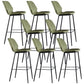 Modern Faux Leather Counter Stool Low Back Indoor Stool with Black Frame Green 8 Piece Set Clearhalo 'Bar Furniture' 'Bar Stools' 'bar_stools' 'furn' 'furn_bar_stools' 'Furniture' 'Kitchen & Dining Furniture' 6394732