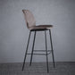 Modern Faux Leather Counter Stool Low Back Indoor Stool with Black Frame Khaki 1 Piece Clearhalo 'Bar Furniture' 'Bar Stools' 'bar_stools' 'furn' 'furn_bar_stools' 'Furniture' 'Kitchen & Dining Furniture' 6394733