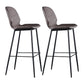 Modern Faux Leather Counter Stool Low Back Indoor Stool with Black Frame Khaki 2 Piece Set Clearhalo 'Bar Furniture' 'Bar Stools' 'bar_stools' 'furn' 'furn_bar_stools' 'Furniture' 'Kitchen & Dining Furniture' 6394734
