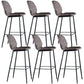 Modern Faux Leather Counter Stool Low Back Indoor Stool with Black Frame Khaki 6 Piece Set Clearhalo 'Bar Furniture' 'Bar Stools' 'bar_stools' 'furn' 'furn_bar_stools' 'Furniture' 'Kitchen & Dining Furniture' 6394736