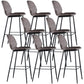 Modern Faux Leather Counter Stool Low Back Indoor Stool with Black Frame Khaki 8 Piece Set Clearhalo 'Bar Furniture' 'Bar Stools' 'bar_stools' 'furn' 'furn_bar_stools' 'Furniture' 'Kitchen & Dining Furniture' 6394737