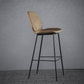 Modern Faux Leather Counter Stool Low Back Indoor Stool with Black Frame Light Brown 1 Piece Clearhalo 'Bar Furniture' 'Bar Stools' 'bar_stools' 'furn' 'furn_bar_stools' 'Furniture' 'Kitchen & Dining Furniture' 6394738